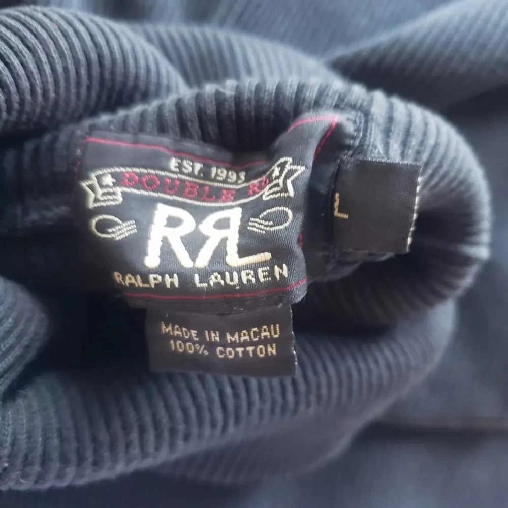 RRL Double RL Ralph Lauren Thermal Waffle Knit Turtle Neck Sweater Mens Large L - Picture 5 of 15